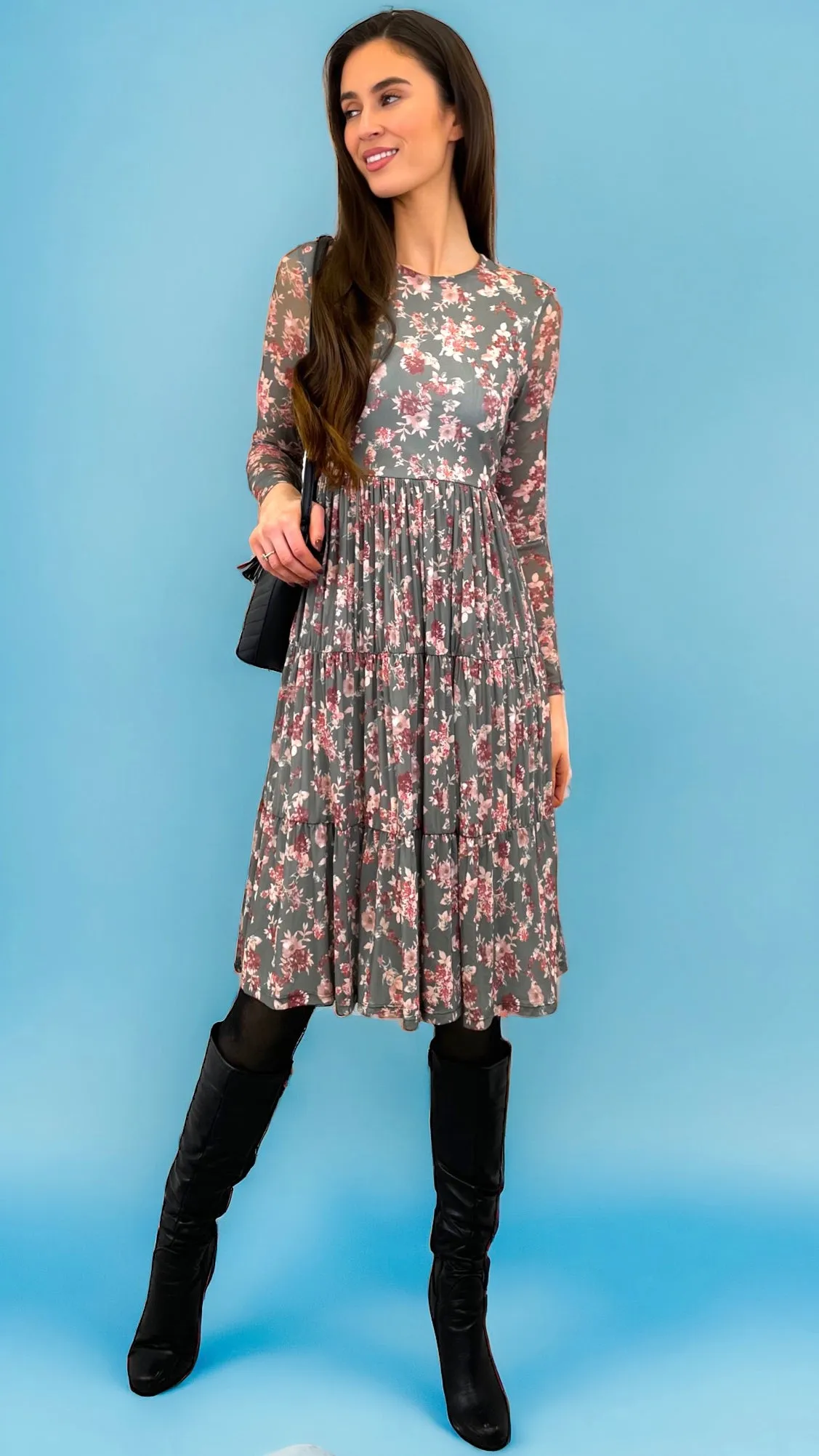 4-A1366 Atana Floral Smock Dress