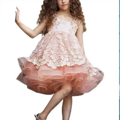 A-line Pink Tulle Short Flower Girl Dresses,Cheap Flower Girl Dresses ,FGY0246