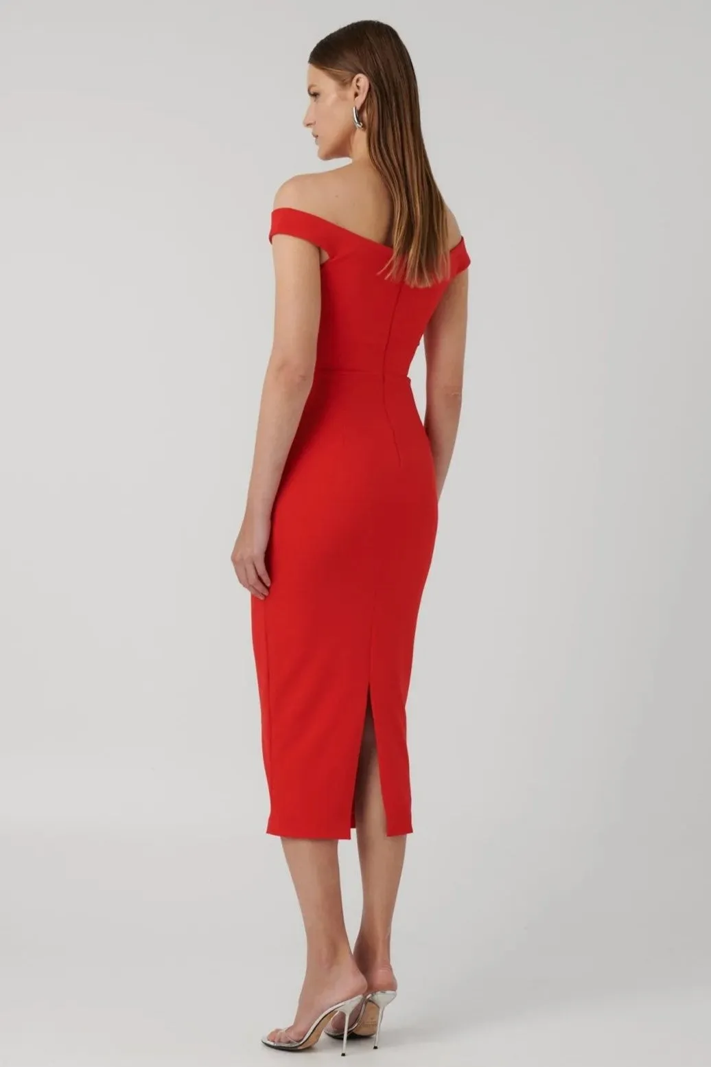 Aami Midi Dress - Cherry Red