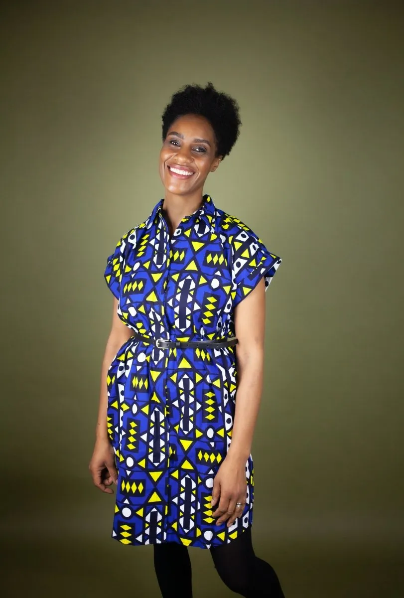 African Dress In Electric Blue