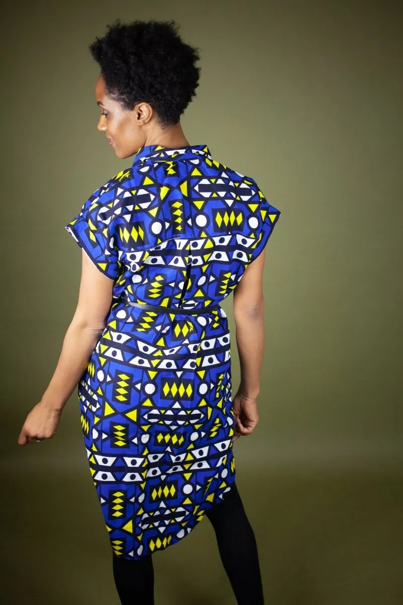 African Dress In Electric Blue