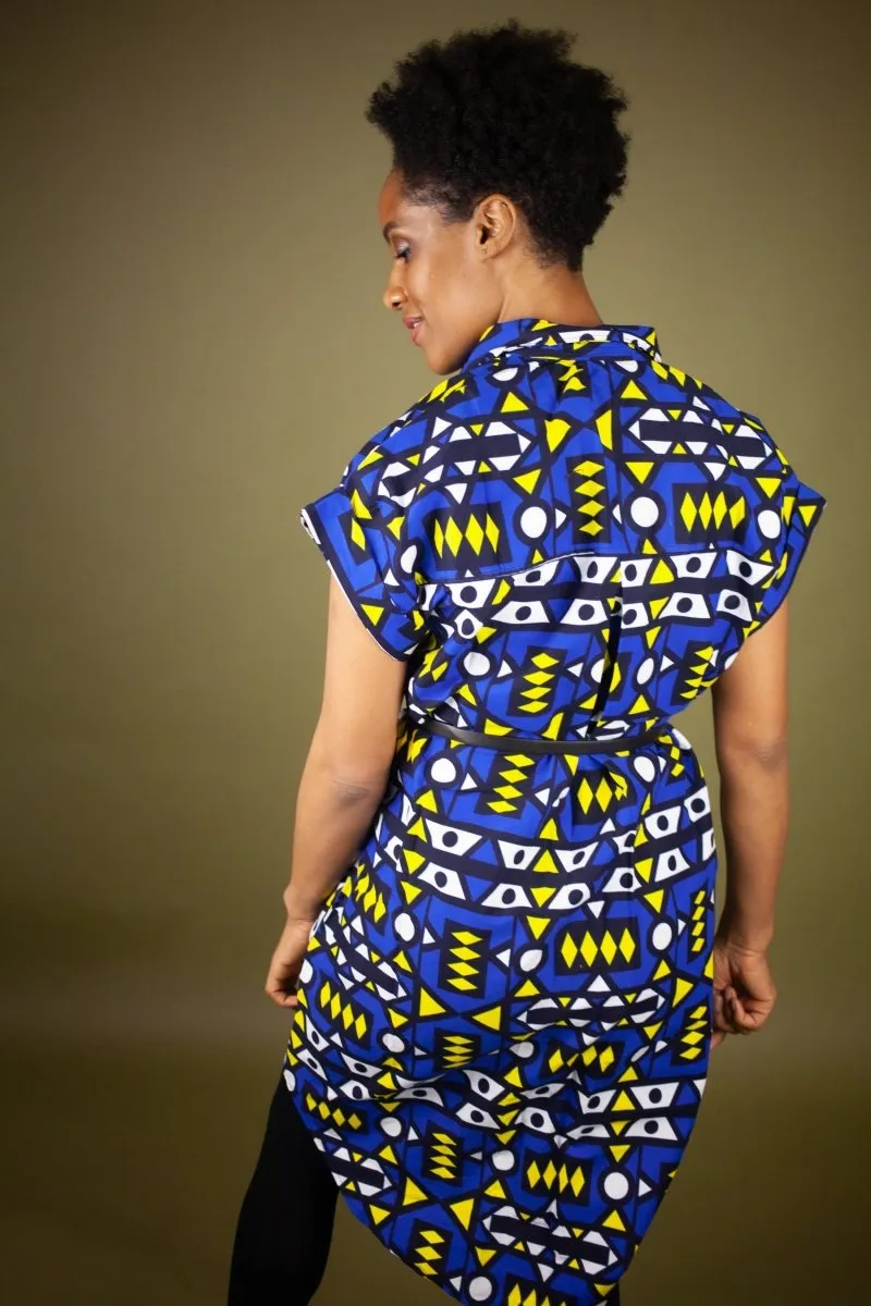 African Dress In Electric Blue