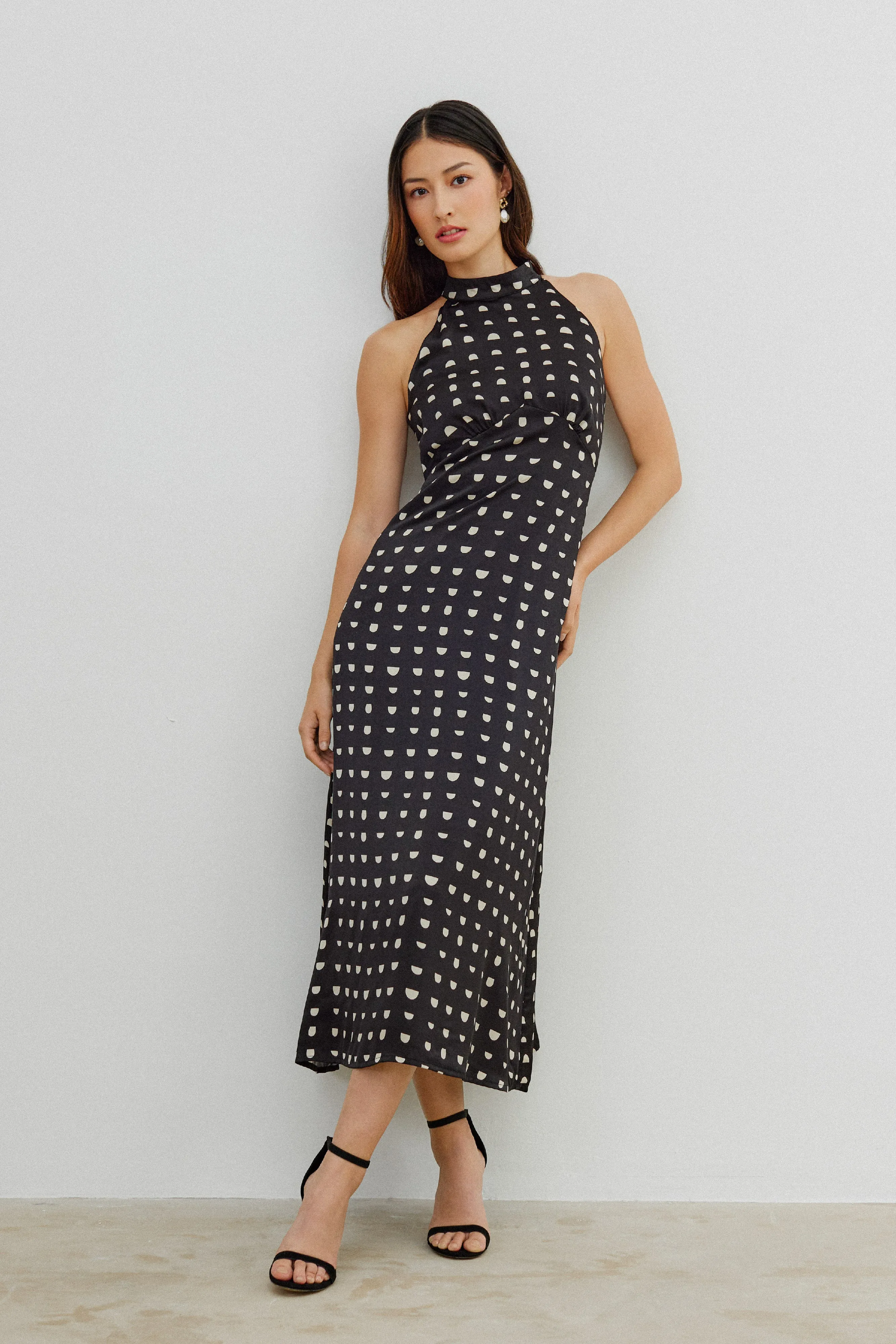 Amal Printed Halter Maxi Dress