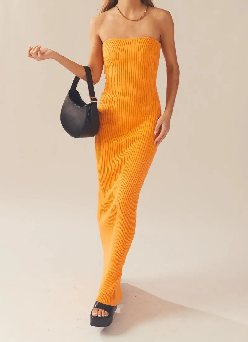 Amber Knit Dress - Orange