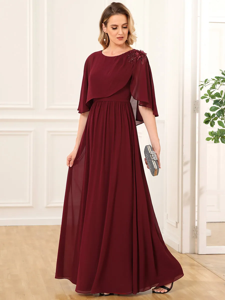 Appliques Wholesale Mother of the Bride Dresses With Round Neck A Line