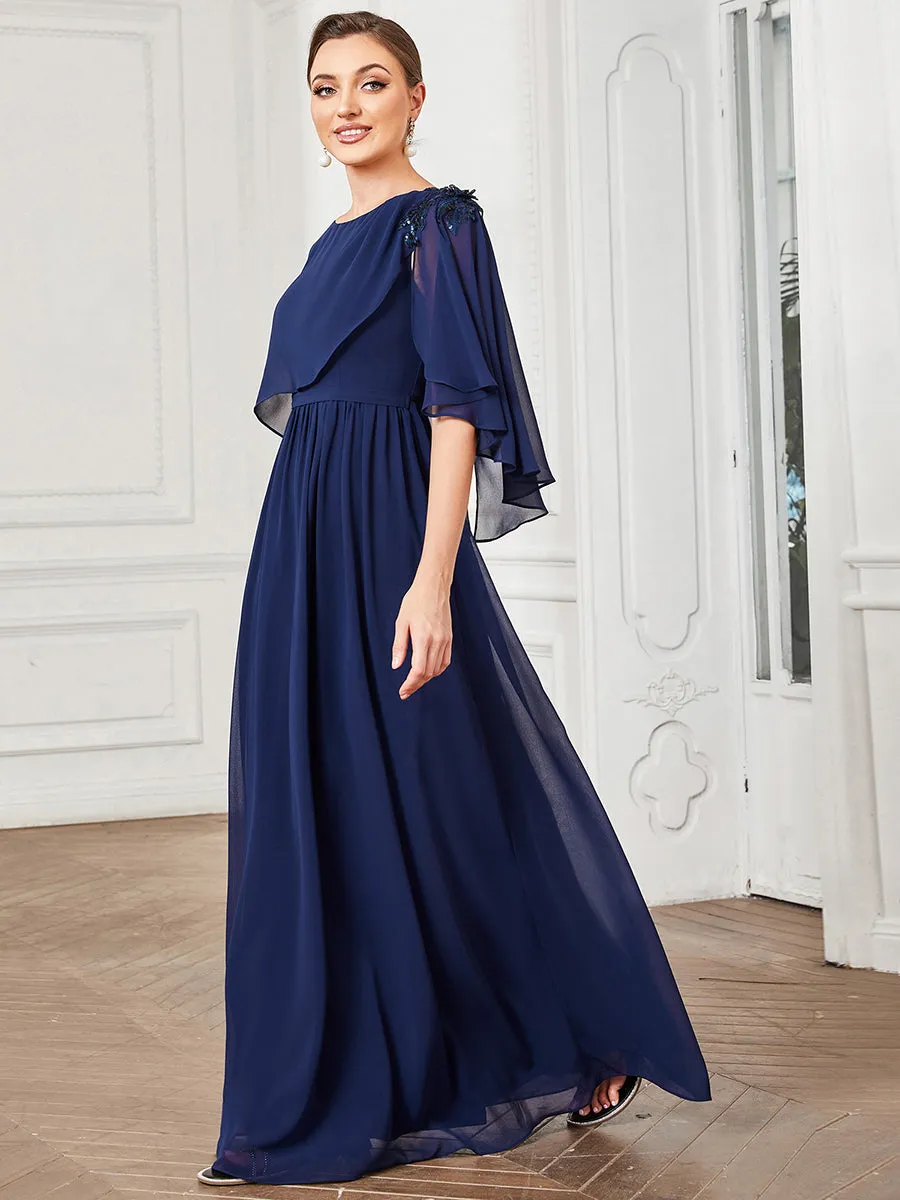 Appliques Wholesale Mother of the Bride Dresses With Round Neck A Line