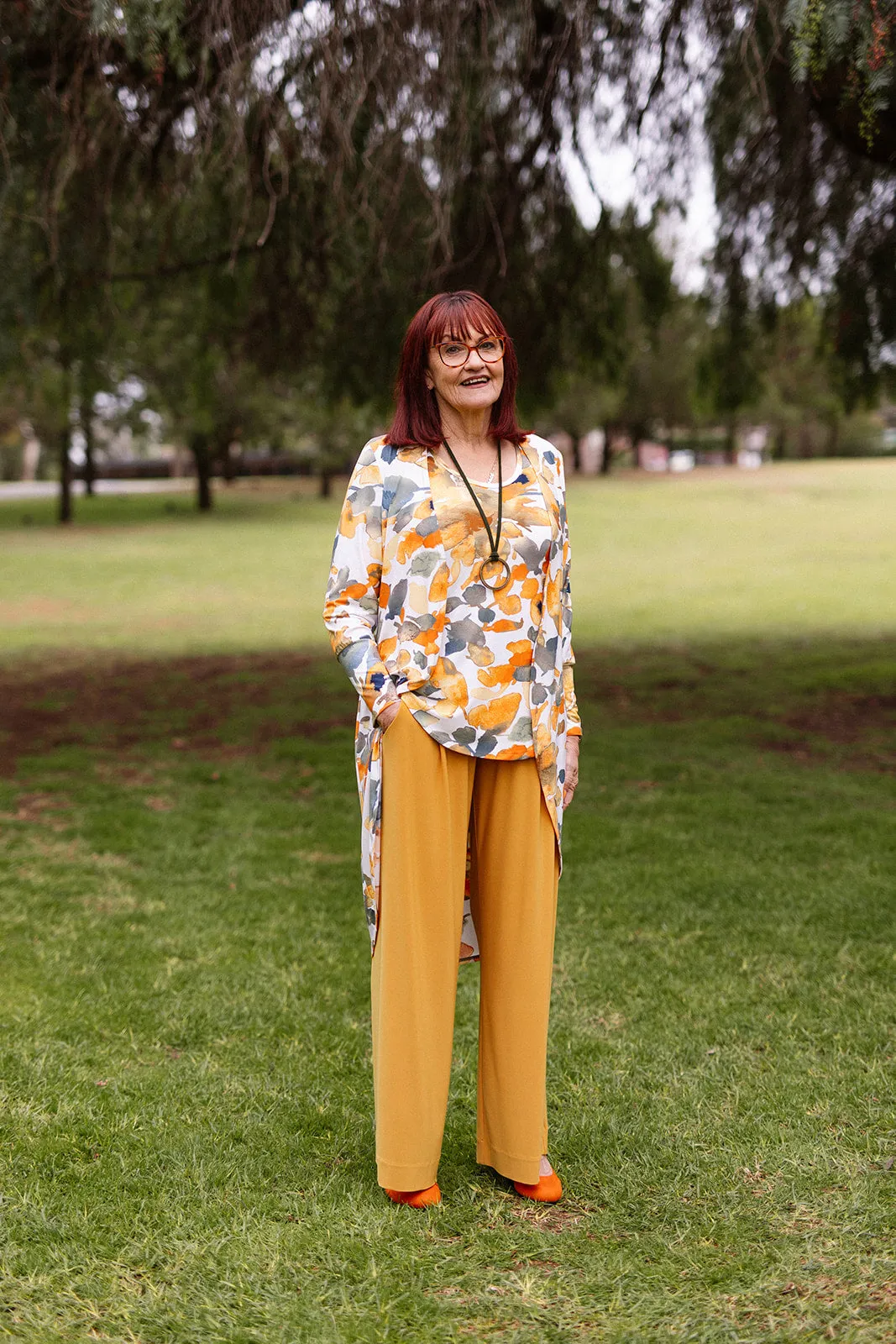 AQUILA Wide Leg Pant in Mustard Allure