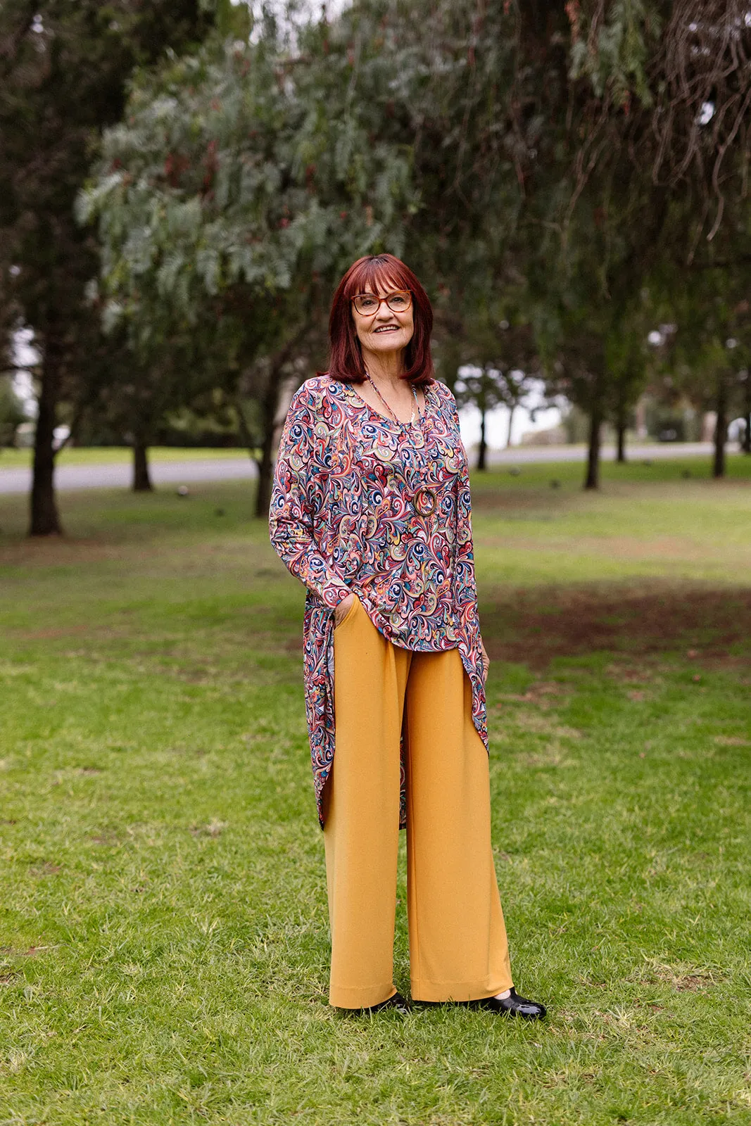 AQUILA Wide Leg Pant in Mustard Allure