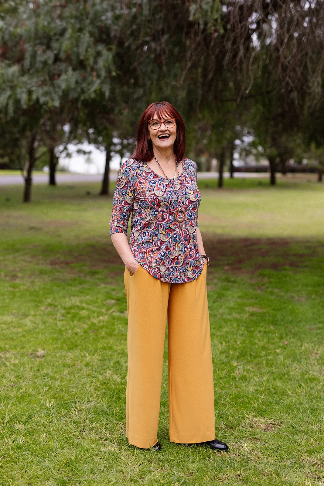 AQUILA Wide Leg Pant in Mustard Allure