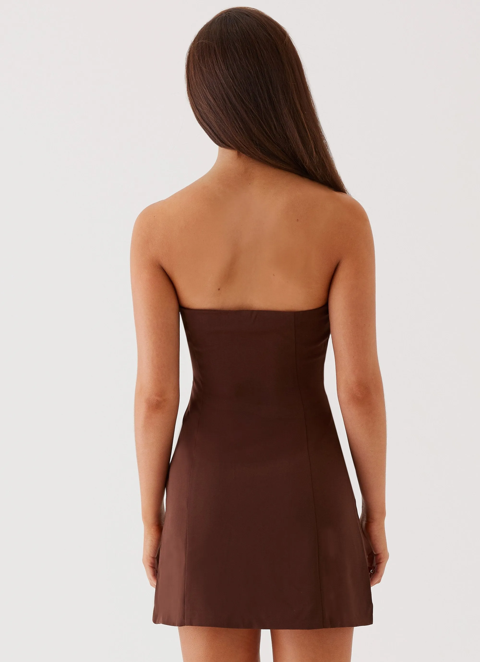 Ayanna Strapless Mini Dress - Chocolate