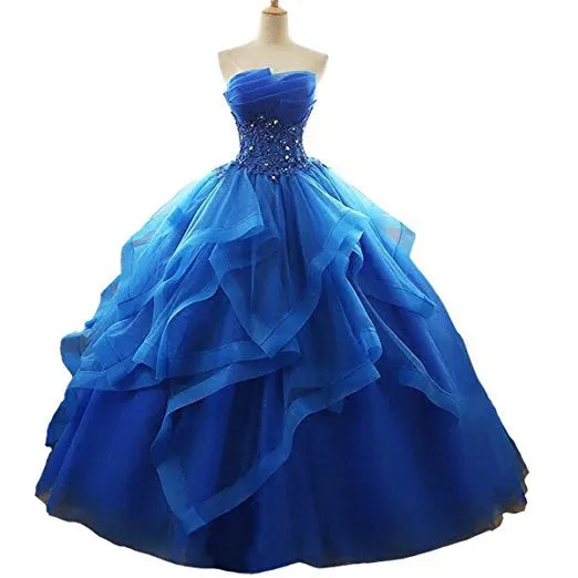 Ball Gown Quinceanera Dress 2019 Top Tiered Crystal Princess Gowns