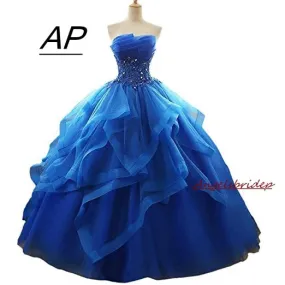 Ball Gown Quinceanera Dress 2019 Top Tiered Crystal Princess Gowns