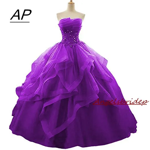 Ball Gown Quinceanera Dress 2019 Top Tiered Crystal Princess Gowns