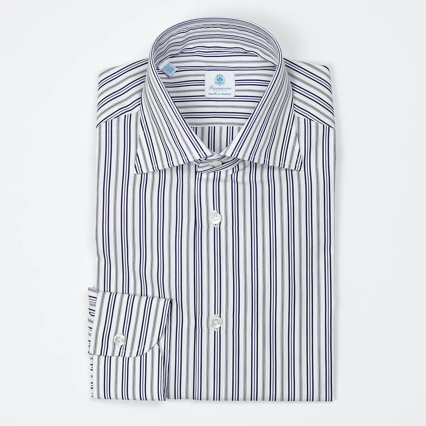 Black Blue Striped Semi-cutaway Shirt