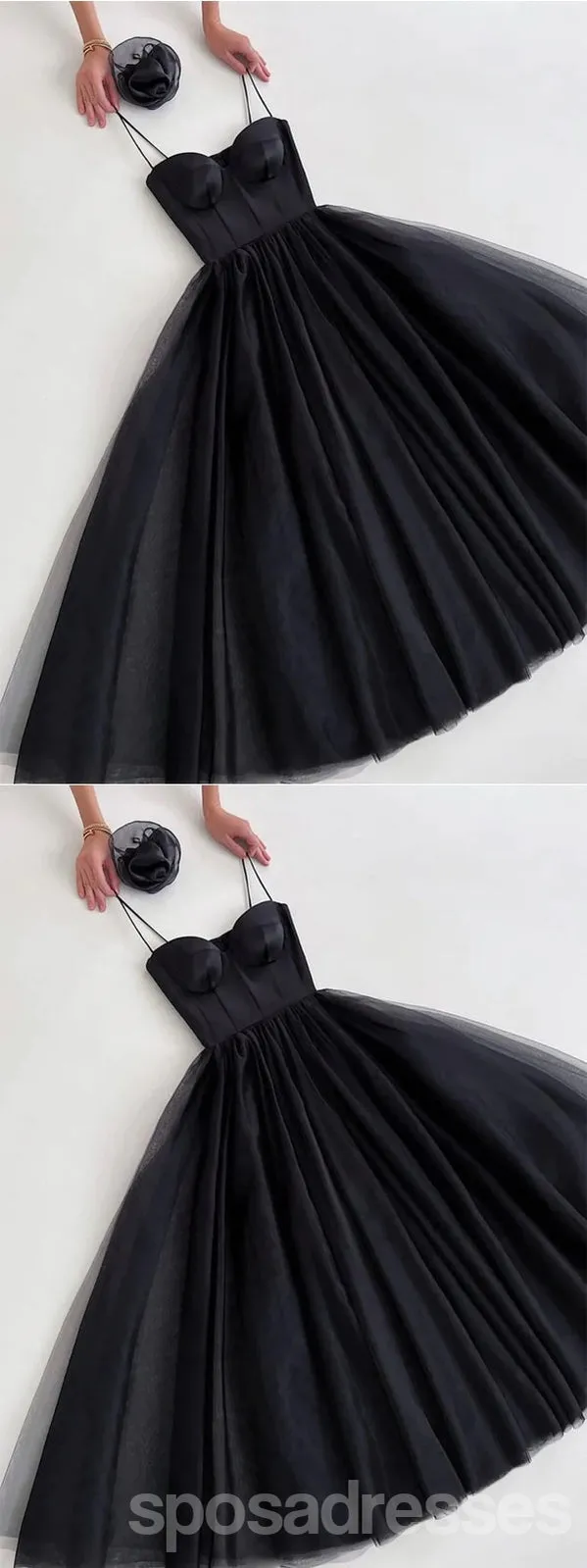 Black Spaghetti Straps Short Homecoming Dresses,Cheap Short Prom Dresses,CM883