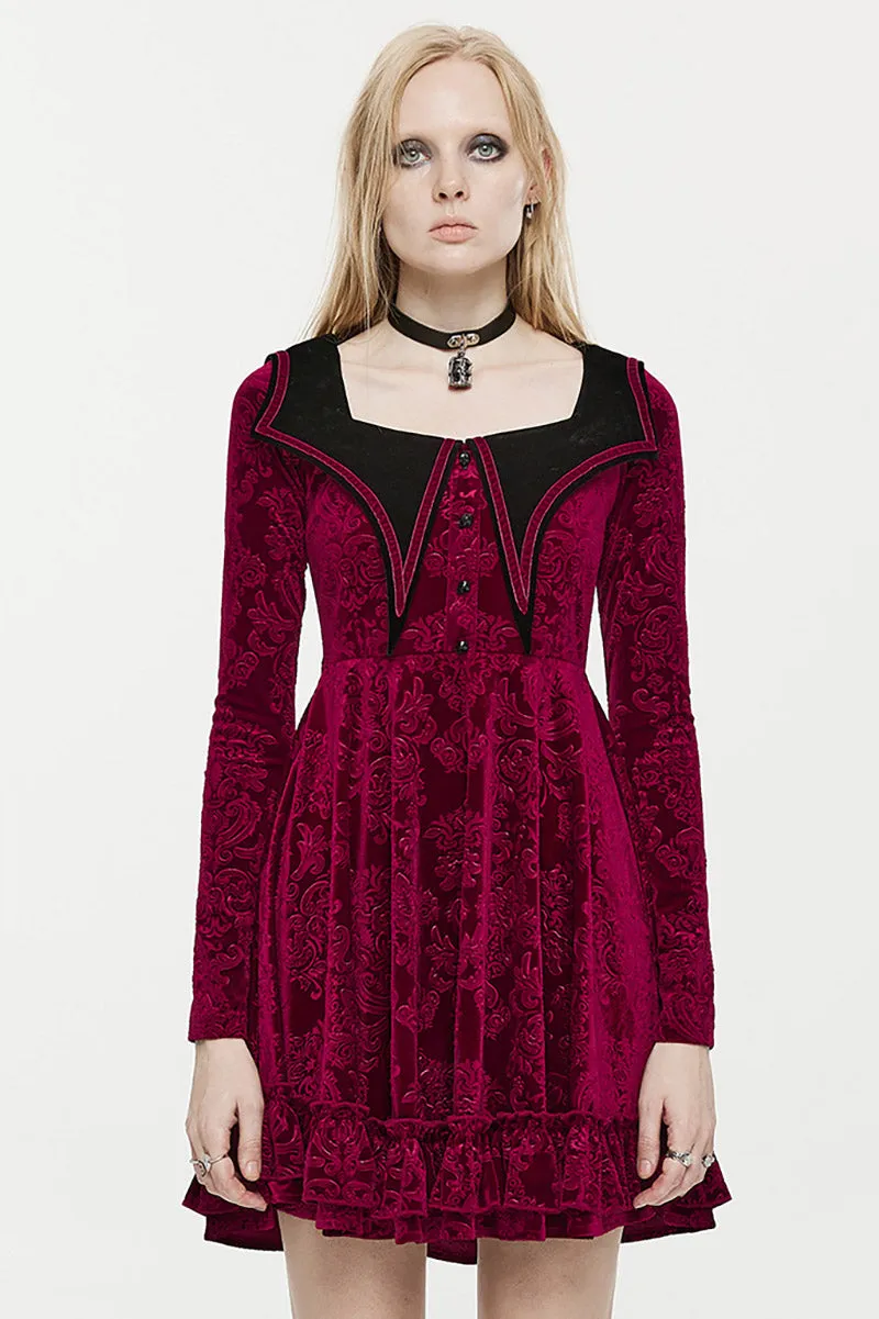 Bloodletting Velvet Dress [VAMP RED]