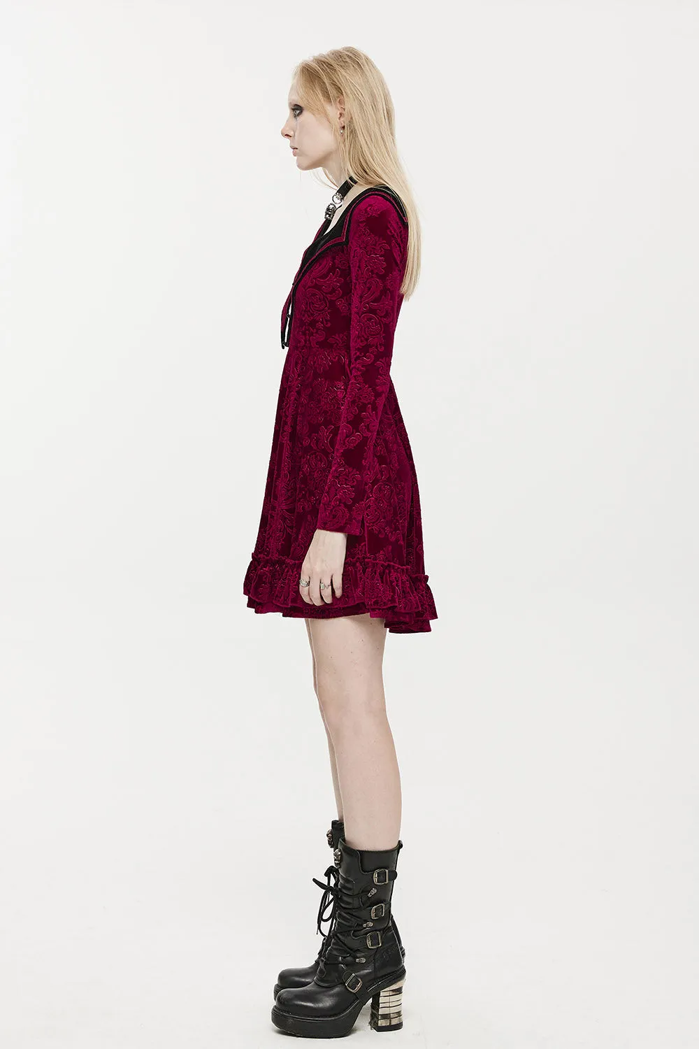 Bloodletting Velvet Dress [VAMP RED]