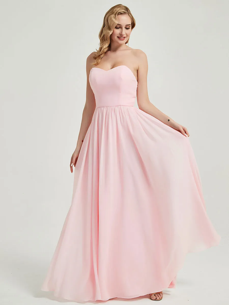 Blush 3 In 1 Detachable Straps Convertible Chiffon Bridesmaid Dress