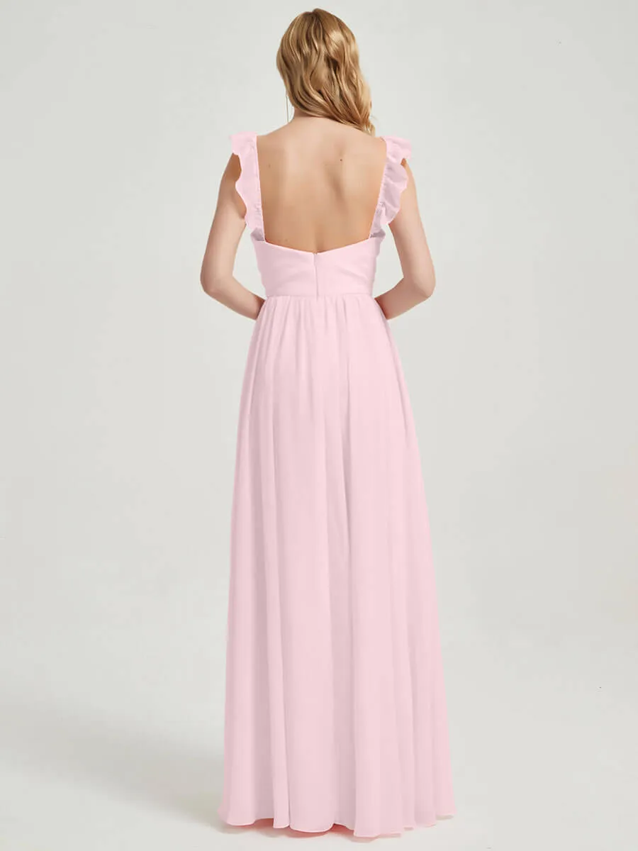 Blush 3 In 1 Detachable Straps Convertible Chiffon Bridesmaid Dress