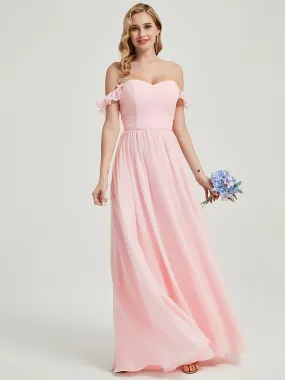 Blush 3 In 1 Detachable Straps Convertible Chiffon Bridesmaid Dress