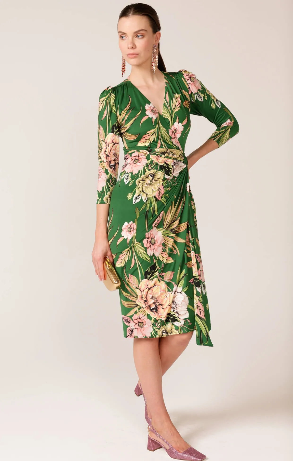 Botanique Dress - Pink Green Floral