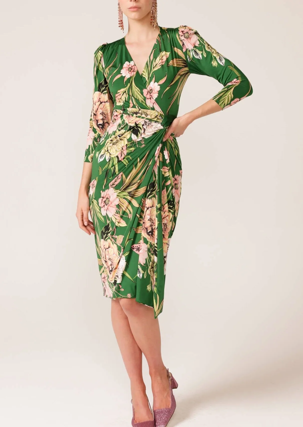 Botanique Dress - Pink Green Floral