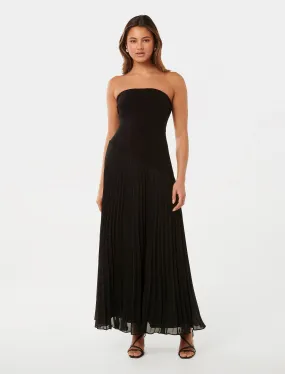 Capri Strapless Pleat Midi Dress