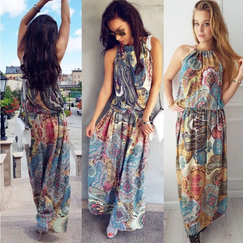 Casual Dress Sleeveless Summer Long Maxi Clothes For Ladies