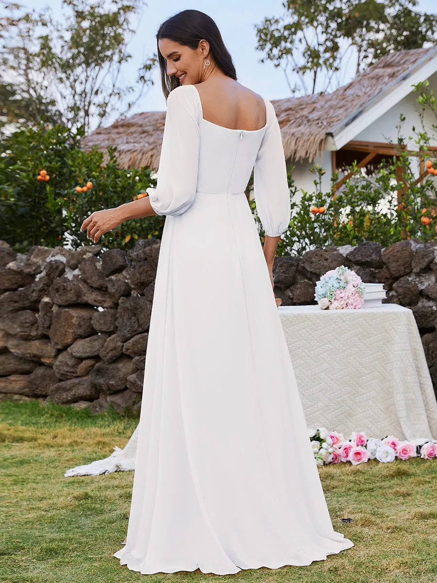 Chiffon Maxi Long One Shoulder Wholesale Evening Dresses With Lantern Sleeves