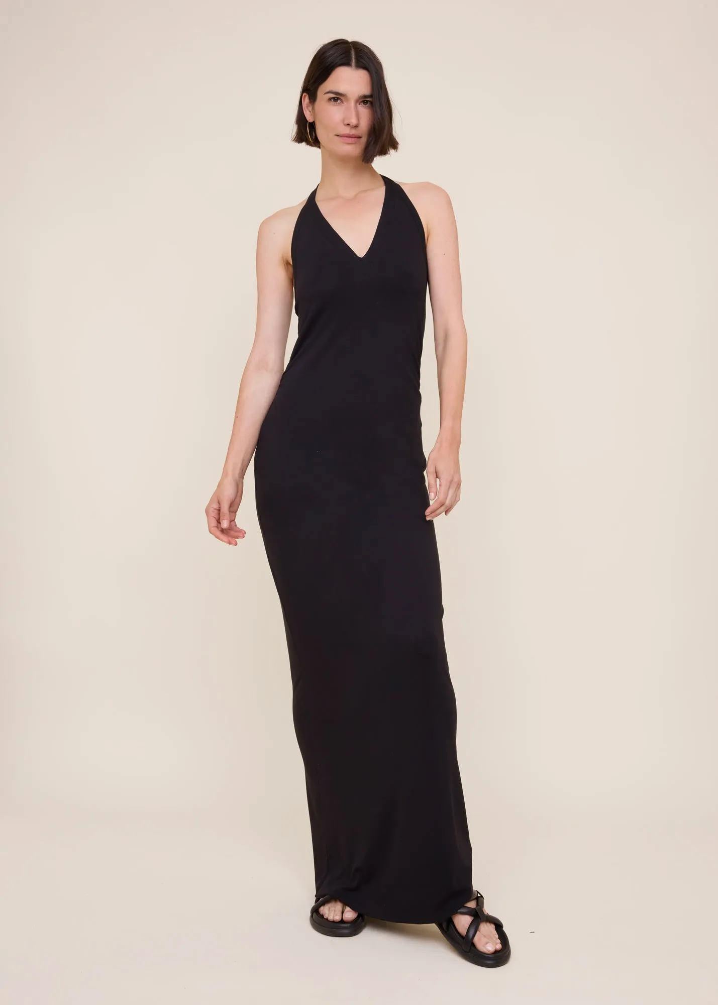 Clean viscose halter dress