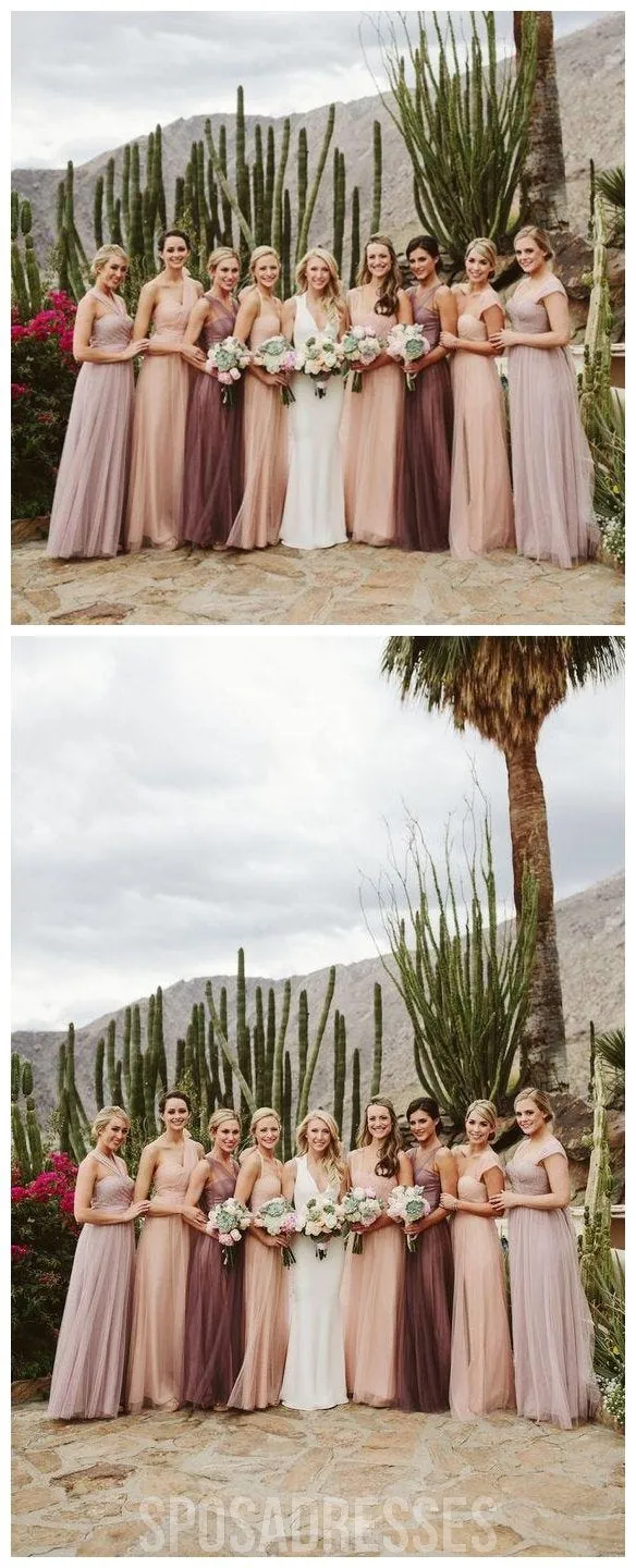 Convertiable Cheap Long Tulle Bridesmaid Dresses Online, WG206