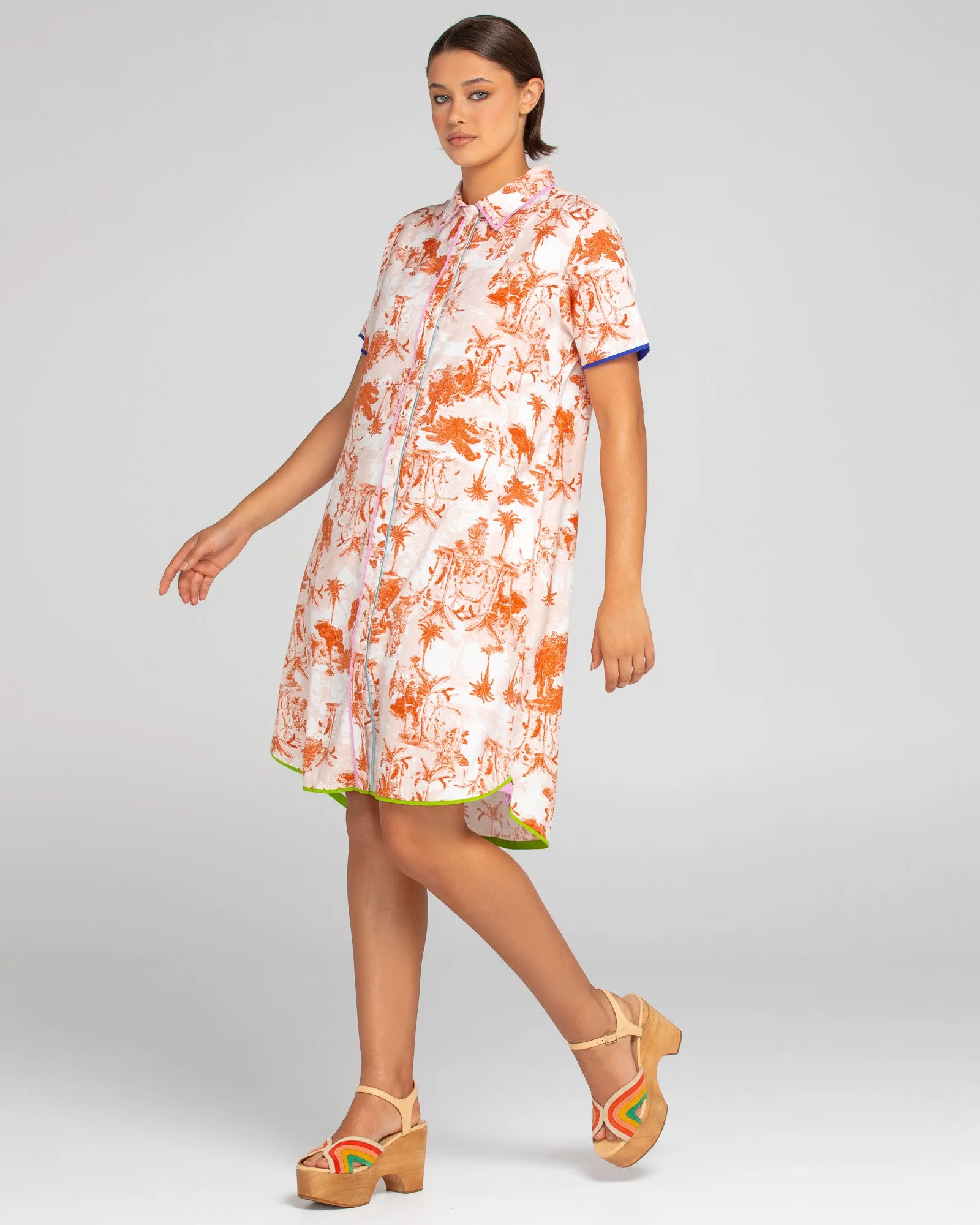 Cuba Shirt Dress - Western Palm