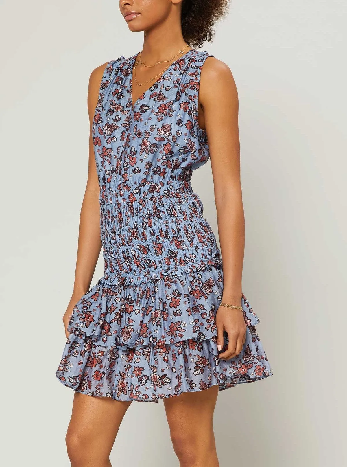 Printed Mini Dress with Smocked Waist - Current Air