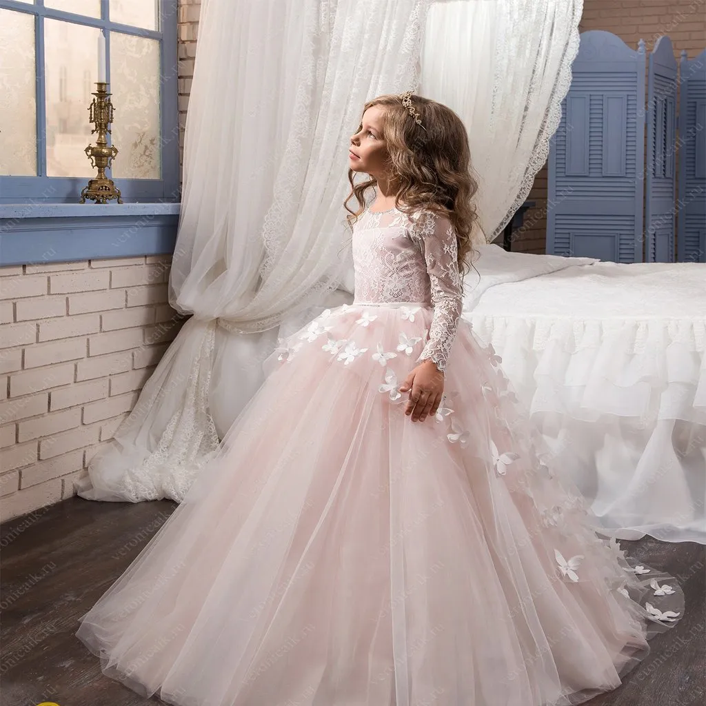 Cute Pink Lace Tulle Cheap Latest Flower Girl Dresses,Litter Girl Dresses FGY0152