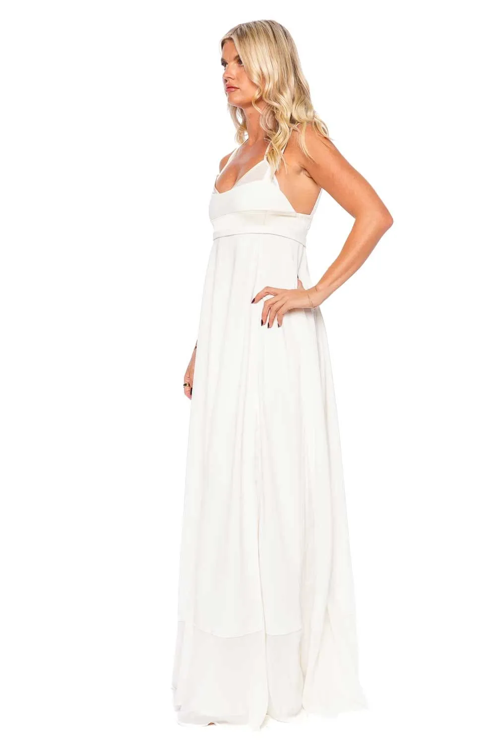 Darina Ivory Sleeveless Maxi Dress