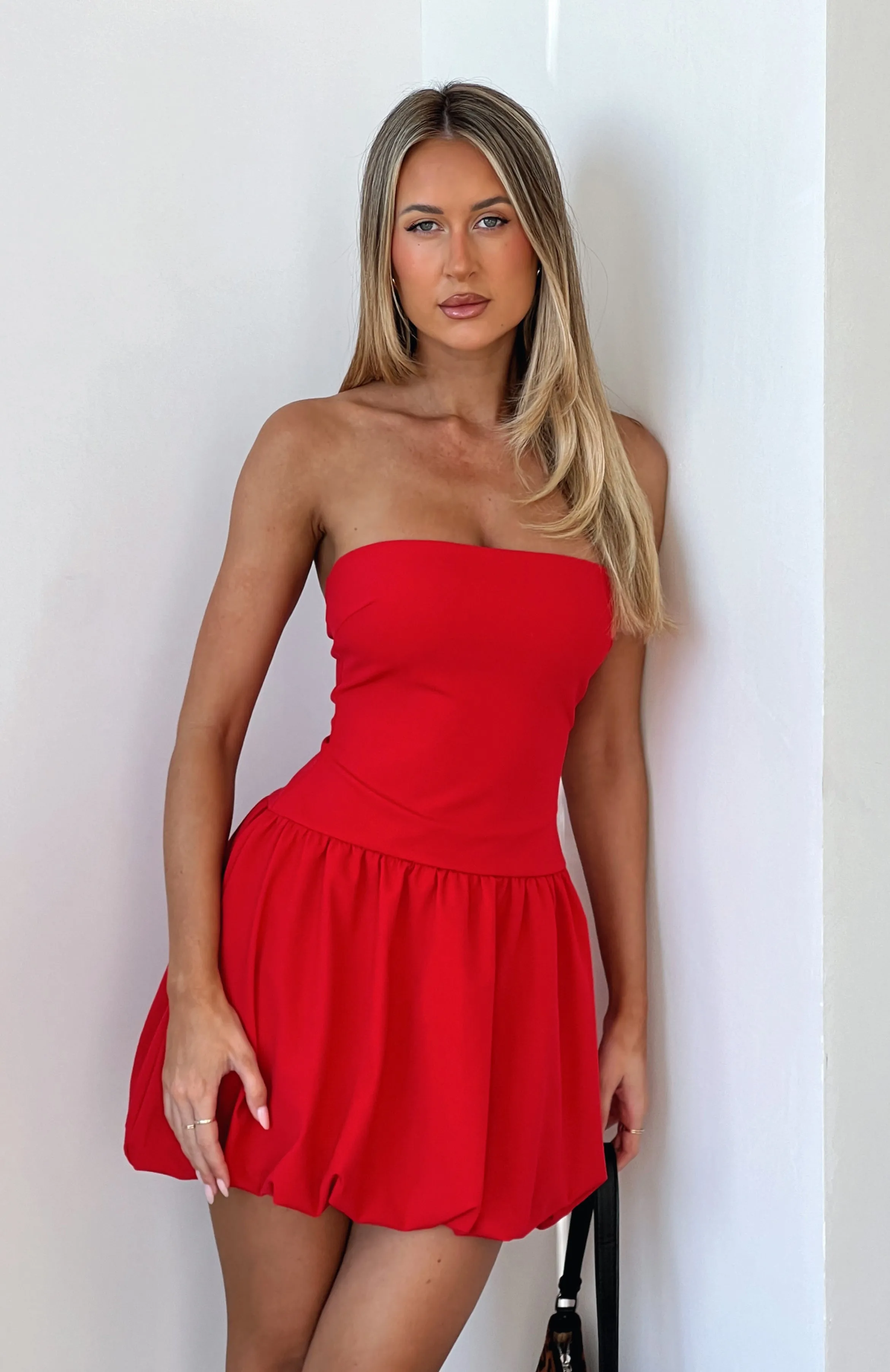 Diamond Dust Mini Dress Red