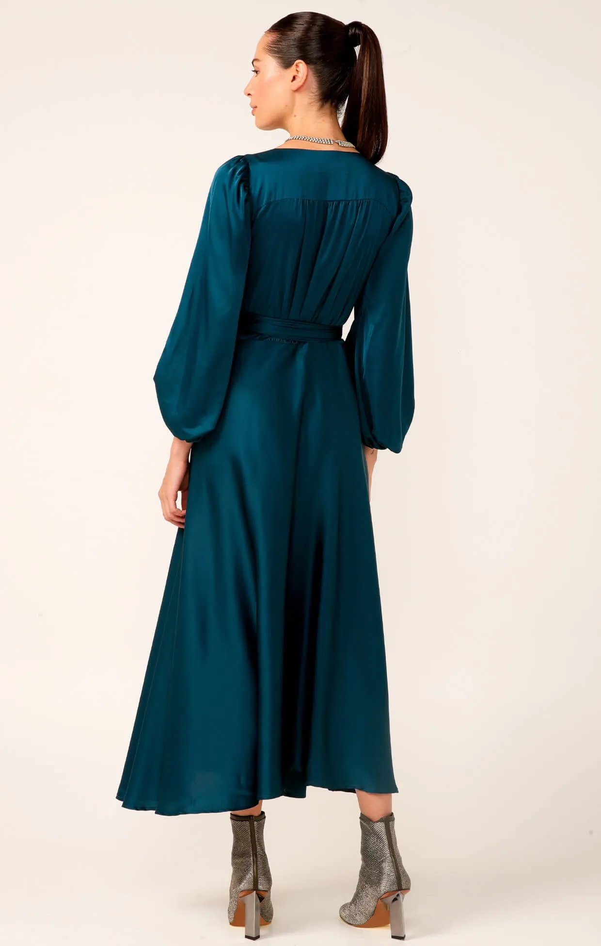 Dimmi Wrap Midi Dress - Peacock