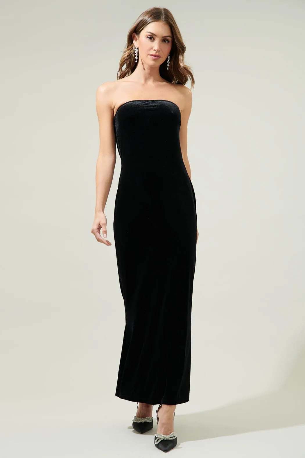 Dynamite Velvet Strapless Dress