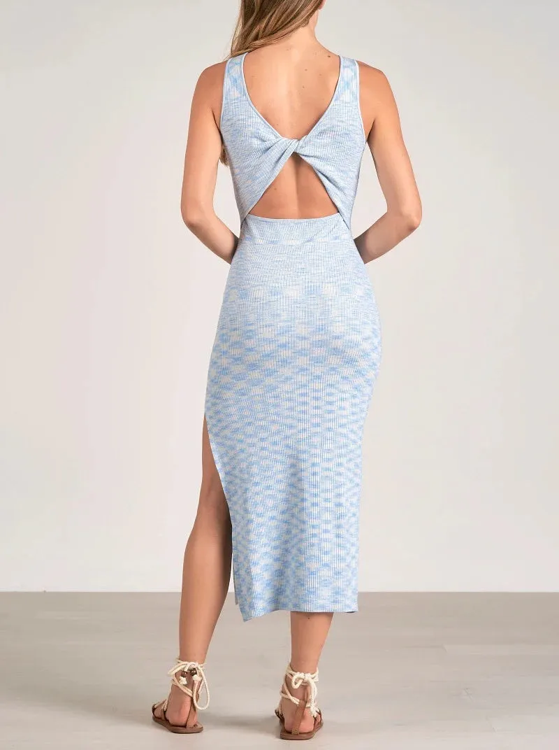 Elan Back Twist Cutout Midi Dress