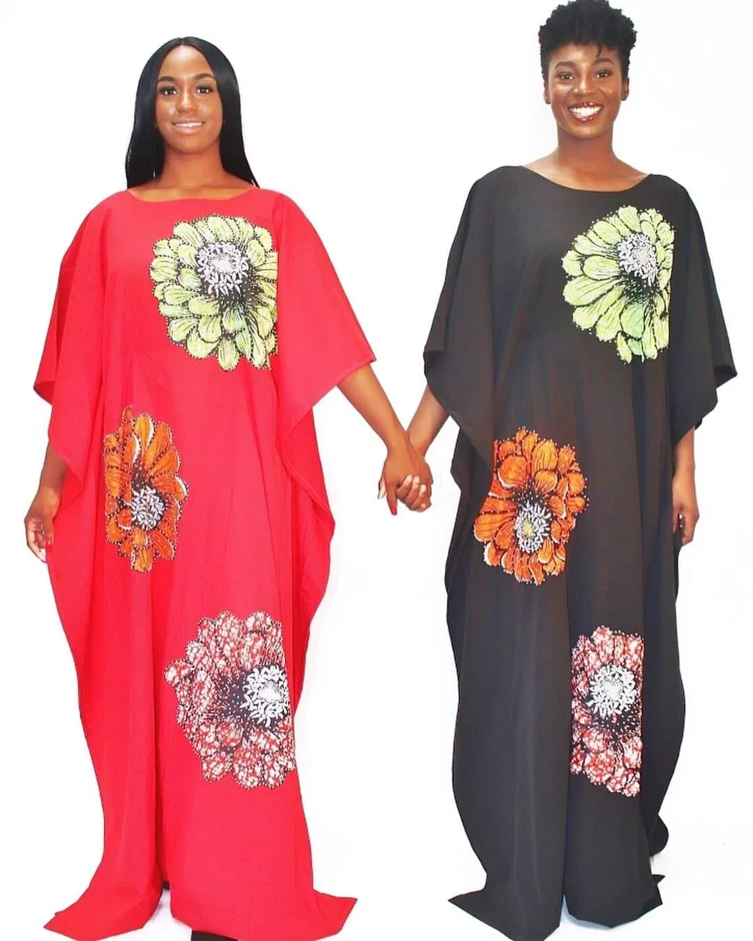 Embellished Ankara Inspired Bubu - Red (One Size