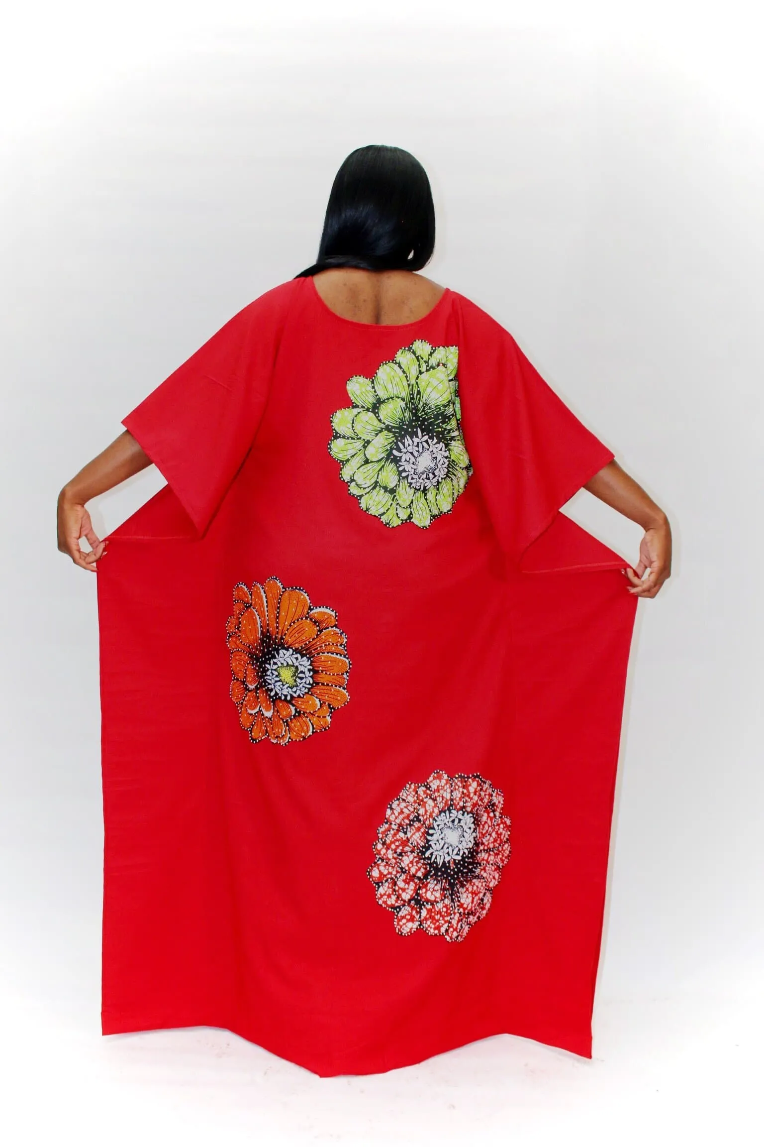 Embellished Ankara Inspired Bubu - Red (One Size