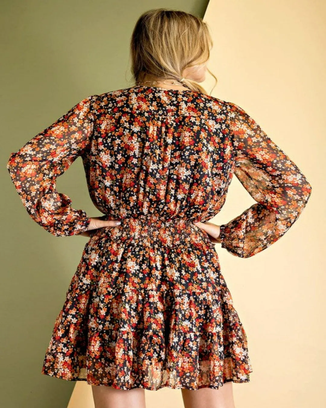 Floral Printed Ruffled Dress