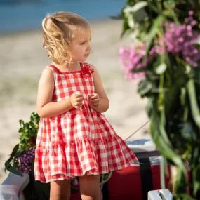 Foque Girls Red Gingham Sundress