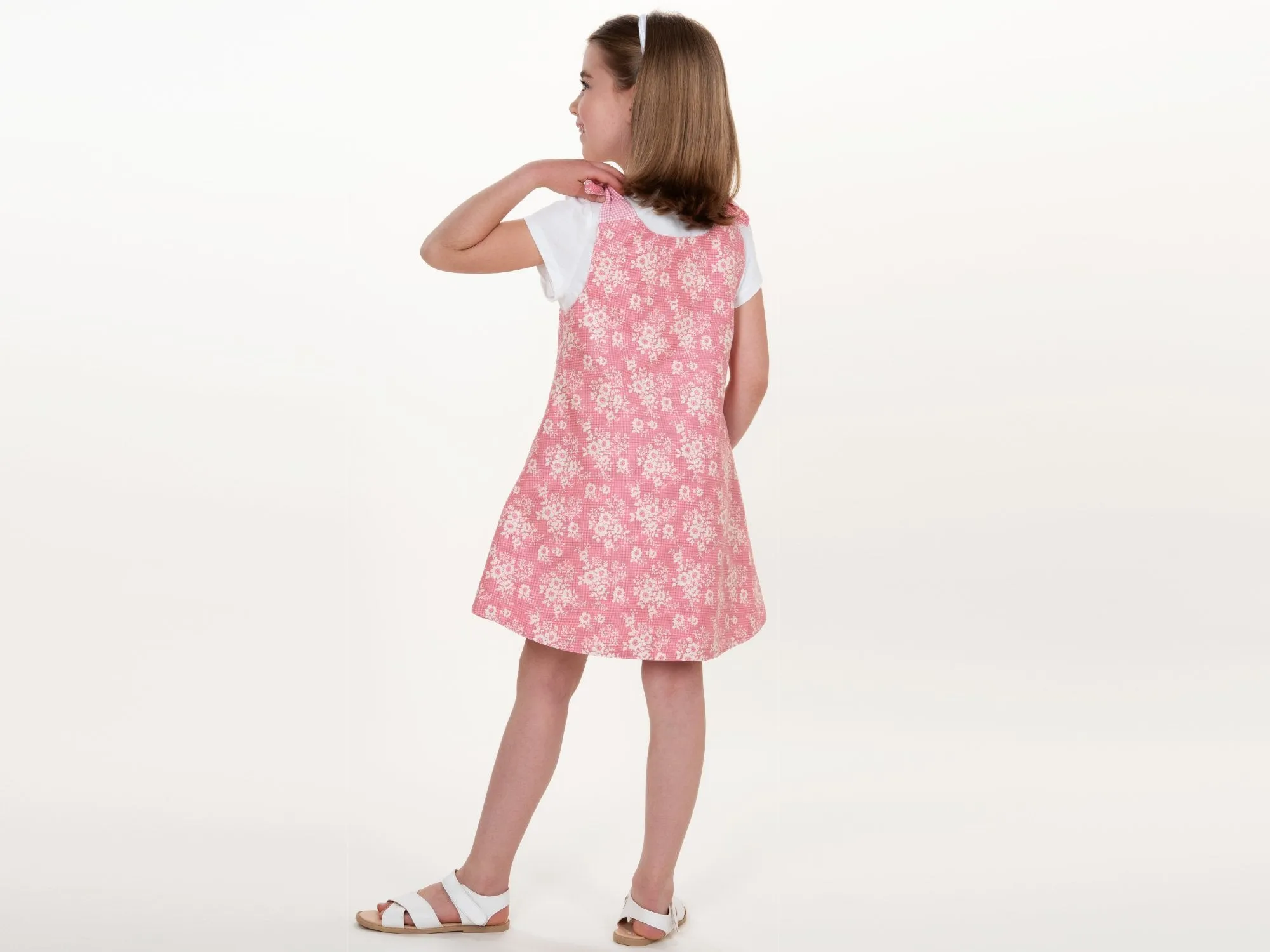 Girls pinafore dress sewing pattern ebook pdf JULE from Patternforkids