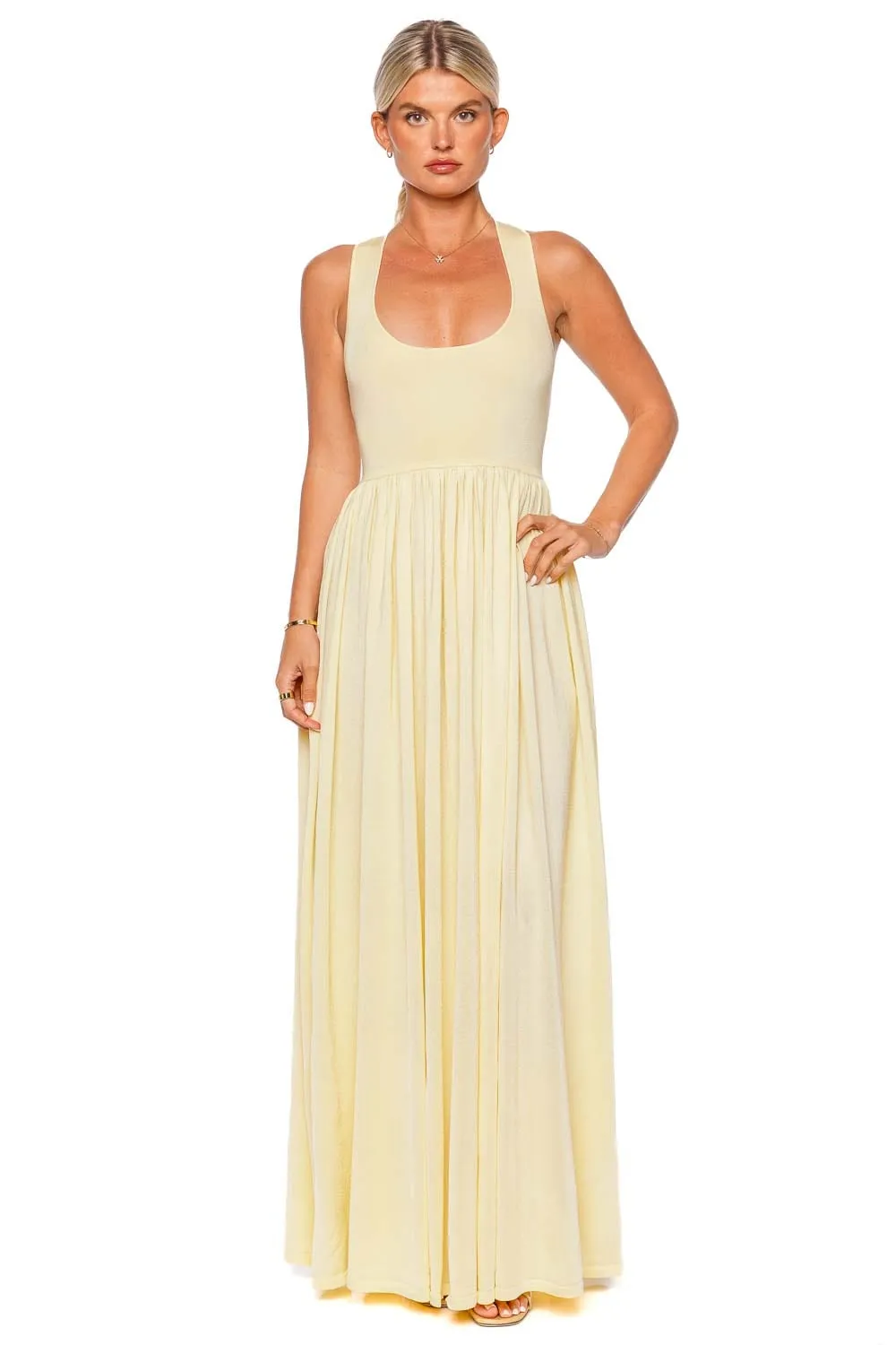 Harmony Metallic knit Tank Maxi Dress