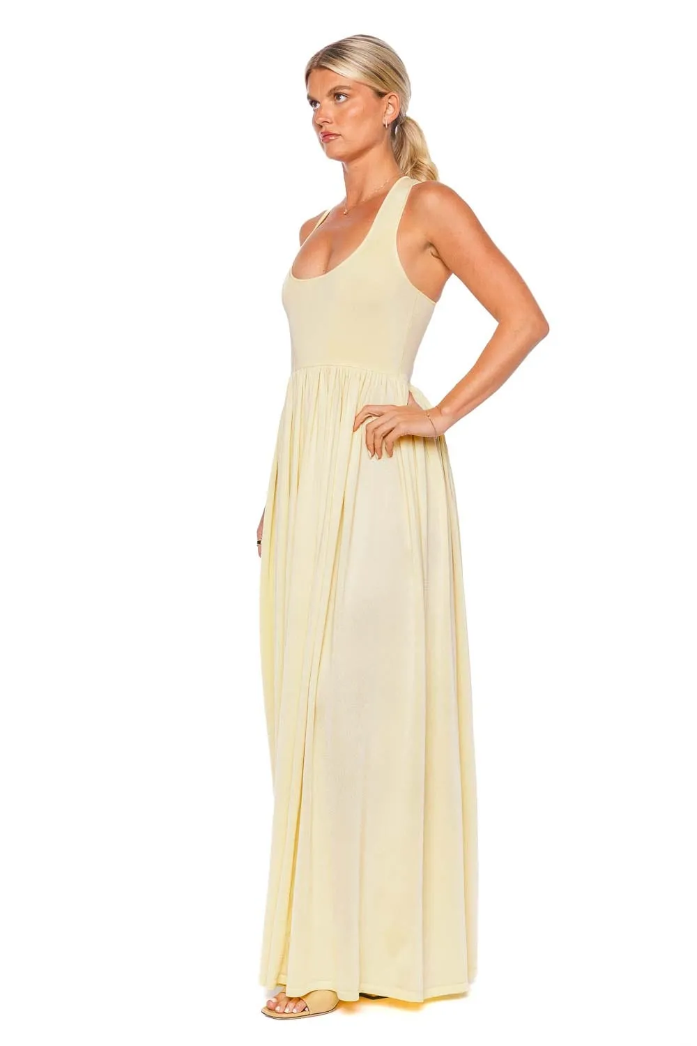 Harmony Metallic knit Tank Maxi Dress