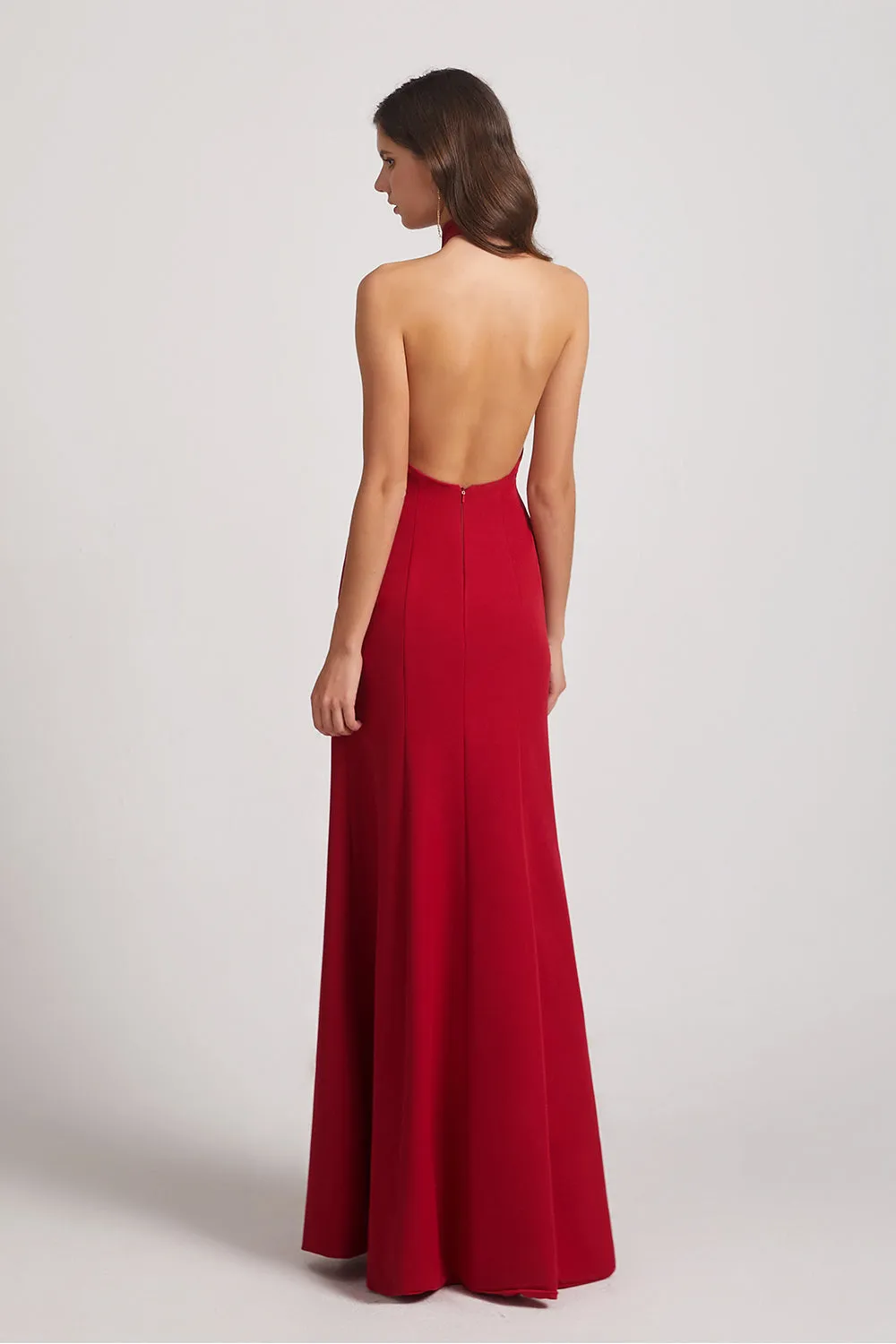 High Neck Halter Backless Trumpet Gown (AF0030)