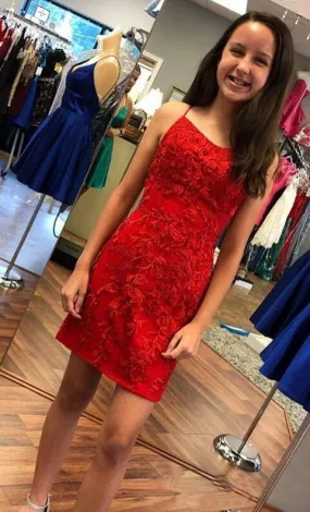 Homecoming Dresses with Appliques and Beading,Short Prom Dresses,Dance Dress BP349