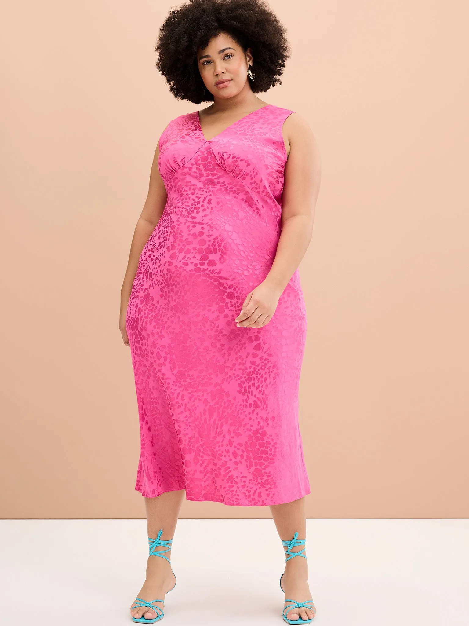 Iris Maxi Dress in Cerise Pink