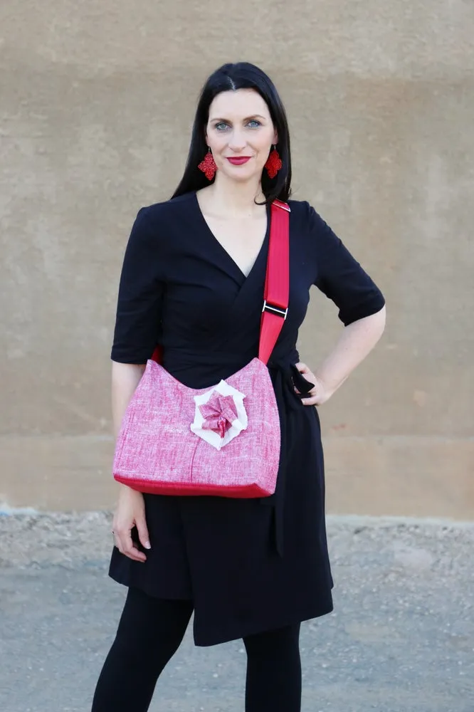 Josephene Signature Handbags in Soft Red Linen